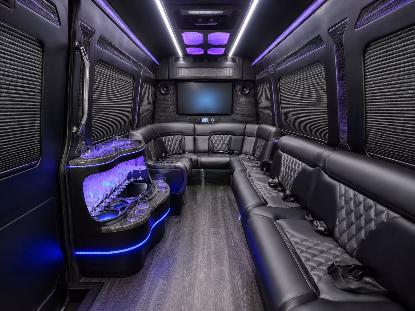 gloucester 20 passenger party bus interior