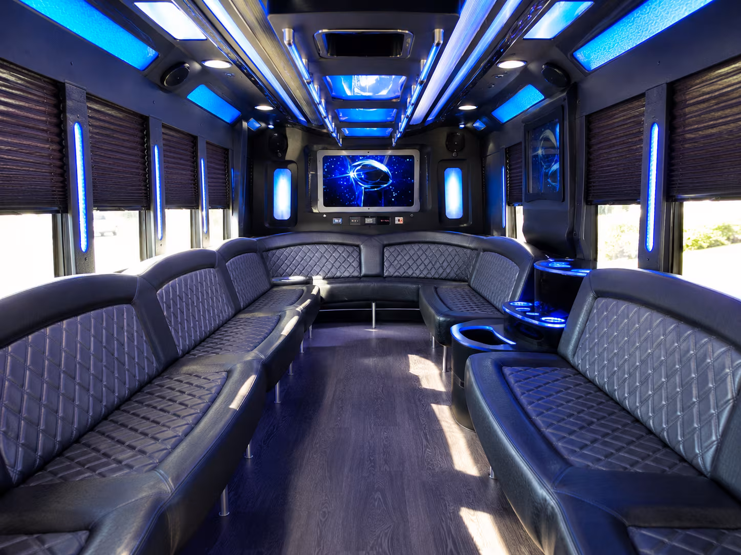 gloucester 28 passenger party bus inside
