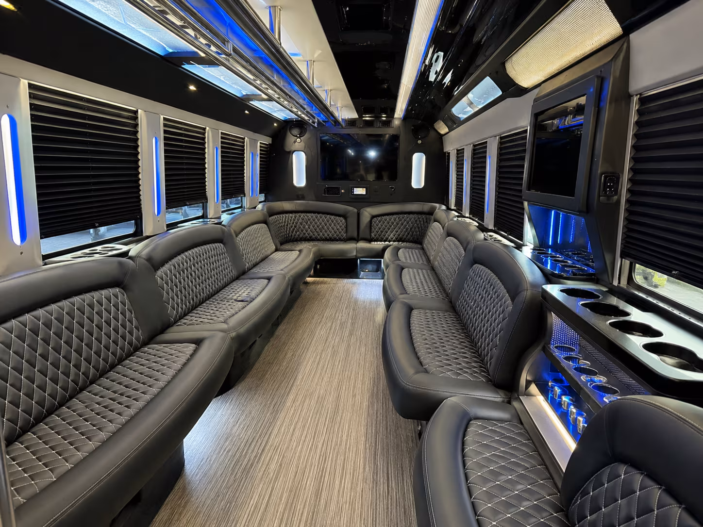 party buses that keep the energy going from the first stop to the last