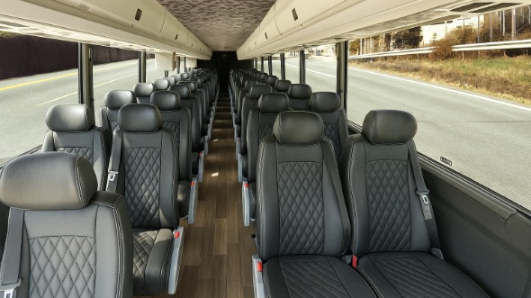 Interior of Charter Bus Company Gloucester's 18 Passenger Minibus in Gloucester
