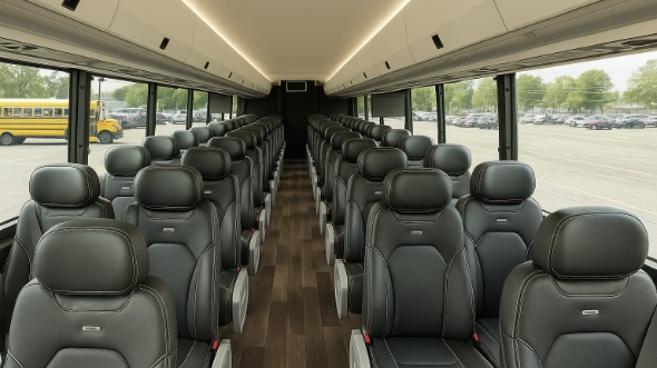Interior of Charter Bus Company Gloucester's 30 Passenger Minibus in Gloucester